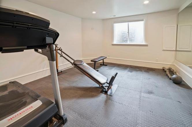 Basement Home Gym with Rubber Flooring