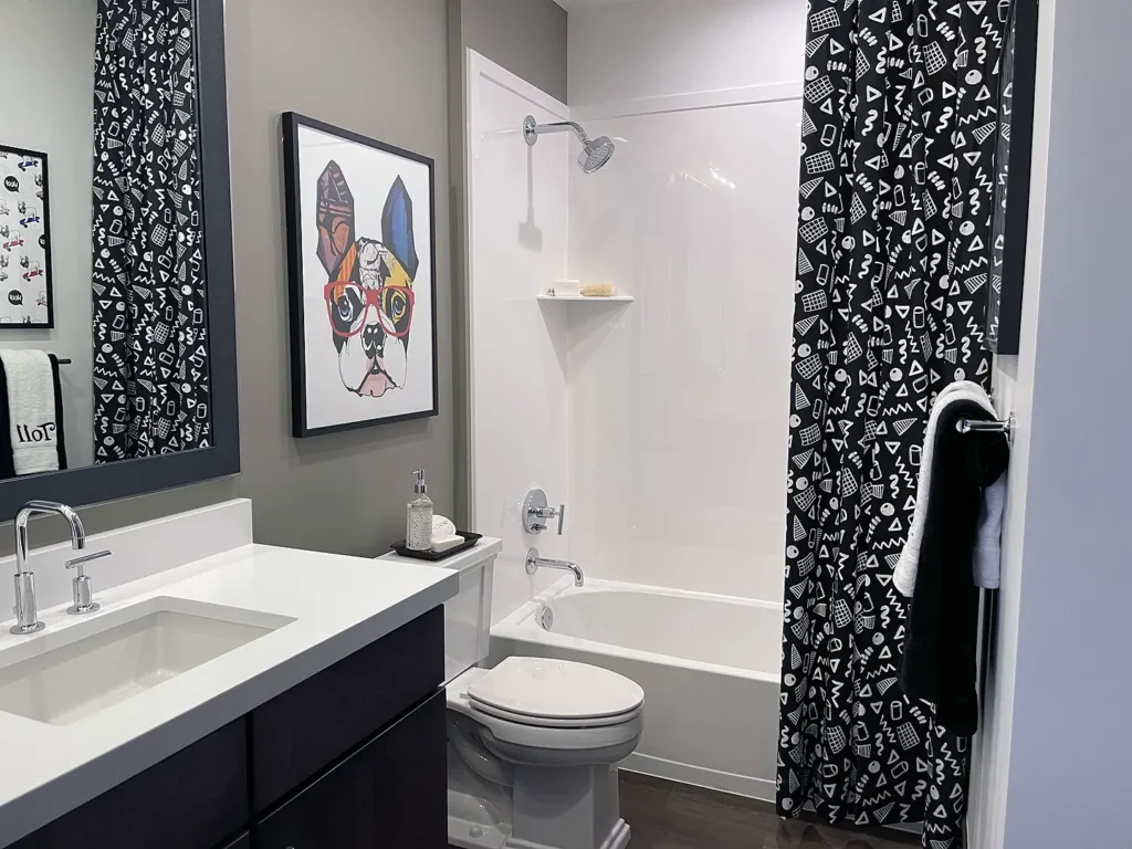 Saratoga Springs Basement Finishing- bathroom finish with nice decor