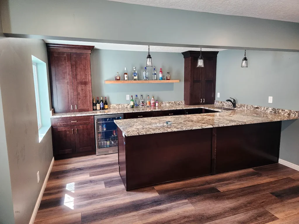 Basement Finishing Utah- basement kitchen with granite countertops