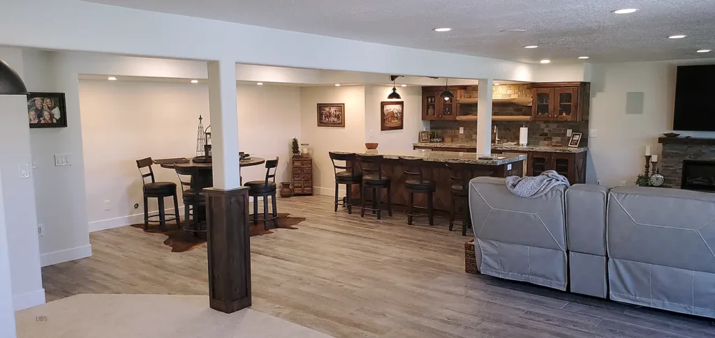 Saratoga Springs Utah Basement Finishing- a large family room