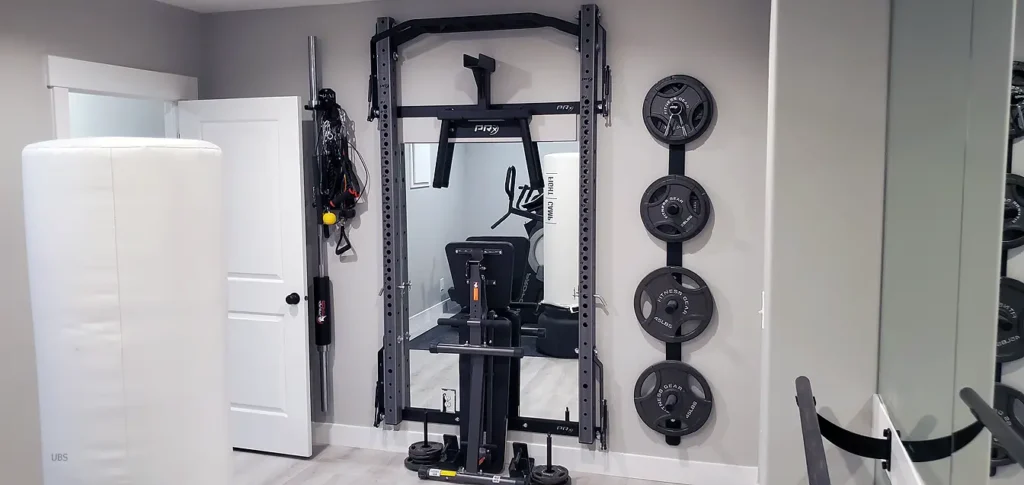 South Jordan Utah Basement Finishing- home gym with free wights