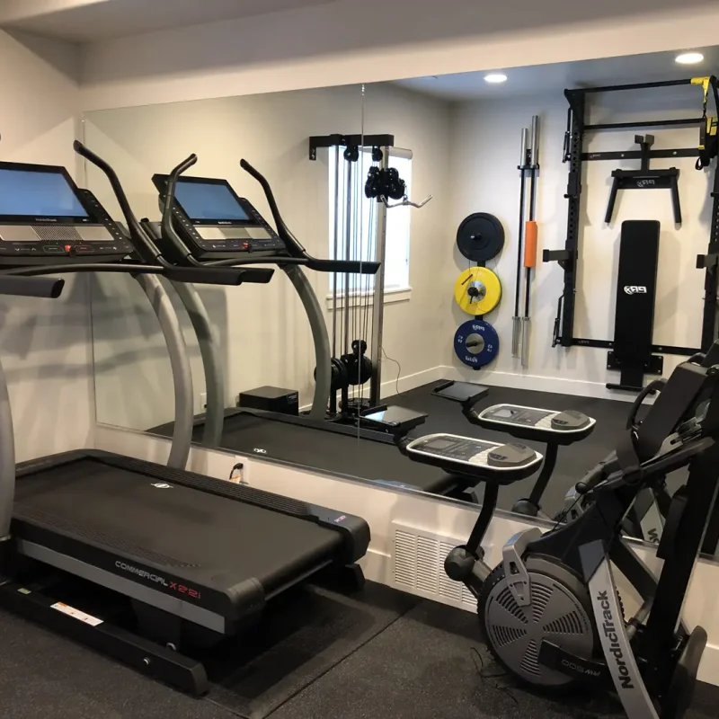 Basement Finishing Utah- Home Gym with mirrors