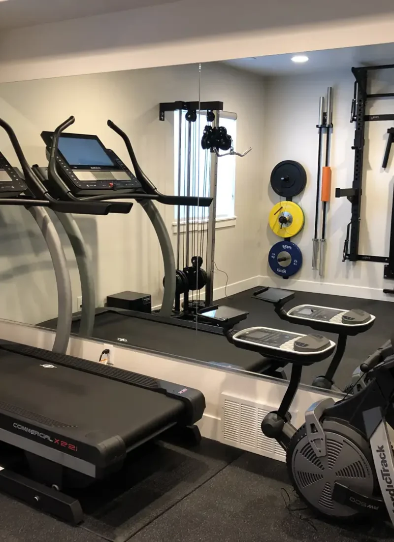 Basement Finishing Utah- Home Gym with mirrors