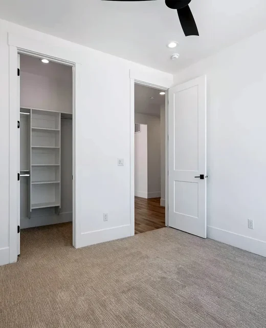 Basement closet space for in a recently finished basement in Lehi Utah