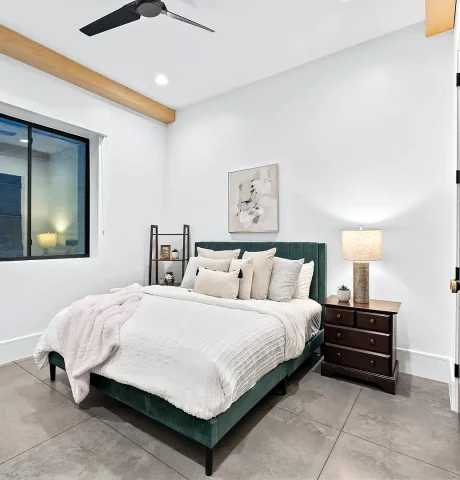 Utah Basement Finishing- basement bedroom with wood trim