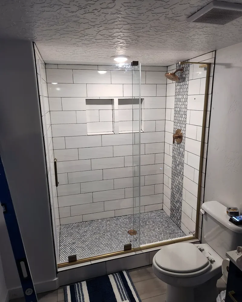West Jordan Utah Basement Finishing- bathroom with a custom tile shower