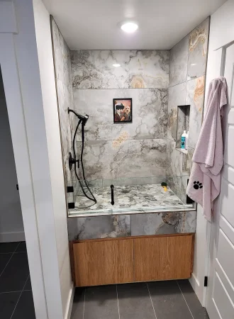 West Jordan Utah Basement Finishing- custom bathroom