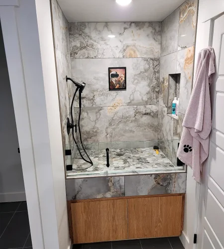 West Jordan Utah Basement Finishing- custom bathroom