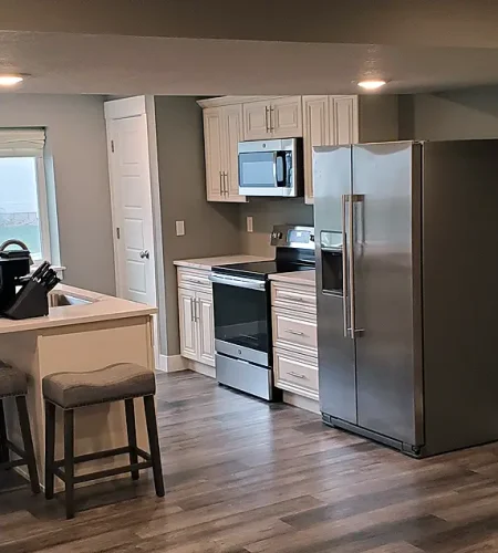 Herriman Utah Basement Finishing- with a small kitchenette