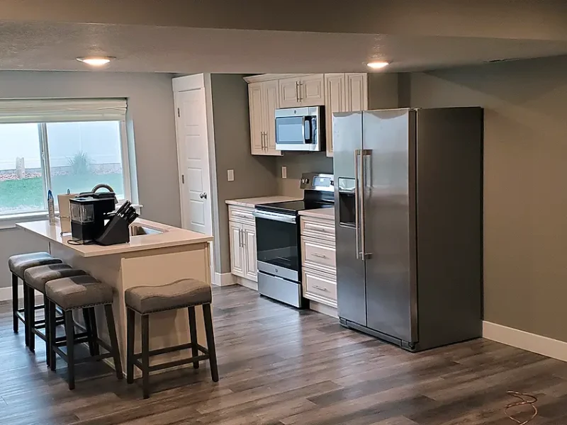 Herriman Utah Basement Finishing- with a small kitchenette