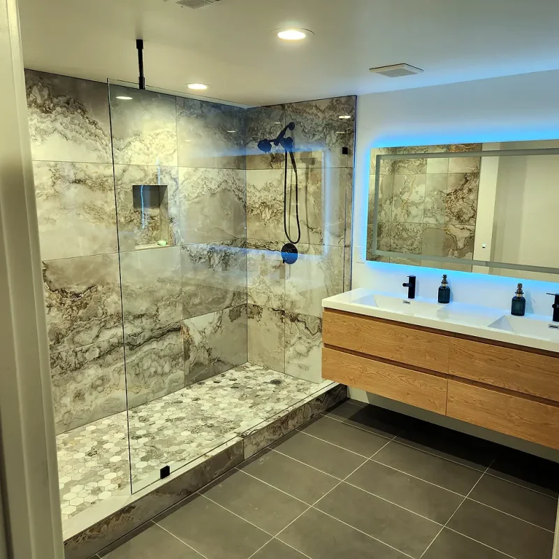 Basement Finishing Utah- custom basement bathroom with tile shower