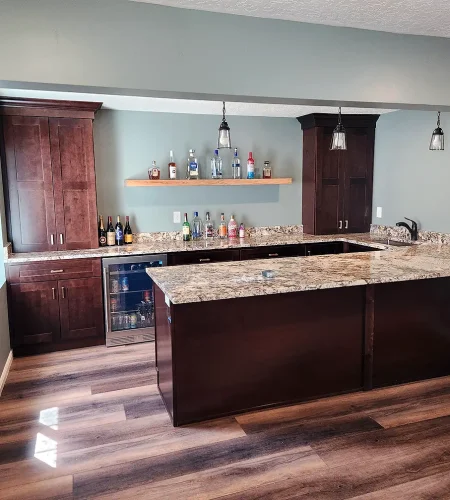 Basement Finishing Utah- basement kitchen with granite countertops