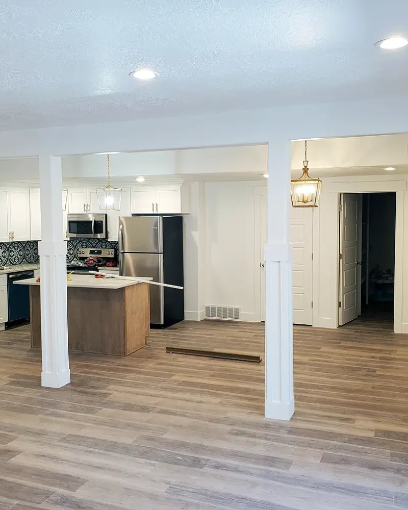 Basement Finishing Utah- framing to accommodate HVAC and other basement systems