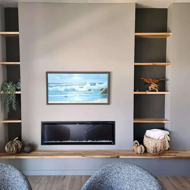 Basement Remodeling- simple theater room with a big screen TV